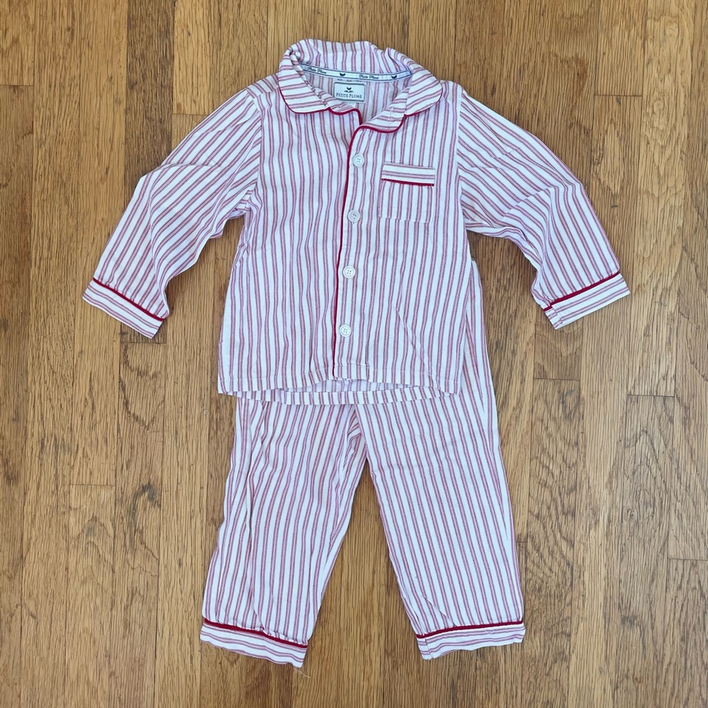 Kids Petite Plume Red Stripe Pajamas Size 4